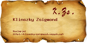 Klinszky Zsigmond névjegykártya