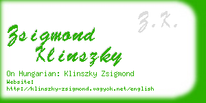 zsigmond klinszky business card